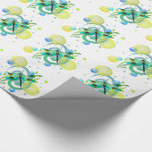 Blue Green Watercolor Dragonfly Wrapping Paper Geschenkpapier (Ecke)