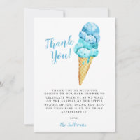 Blue Green Watercolor Ice Cream Baby Dusche