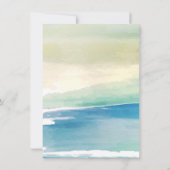 Blue Green Watercolor Ocean Waves Brautparty Einladung (Rückseite)
