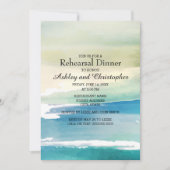 Blue Green Watercolor Ocean Wedding Probe Einladung (Vorderseite)