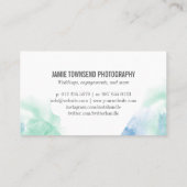 Blue Green Watercolor Round Fotos Fotograf Visitenkarte (Rückseite)