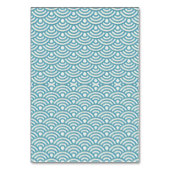 Blue Green Wedding Wave Muster Place Name Card Tischnummer (Rückseite)
