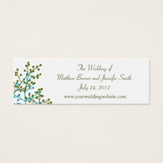 Blue & Green Wedding Website Information Cards (Vorderseite)