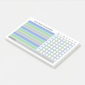 Blue Green Weekly Responsibility Chore Chart Post-it Klebezettel (angewinkelt)