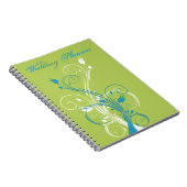 Blue Green White Floral Wedding Planner Notebook Notizblock (Rechte Seite)