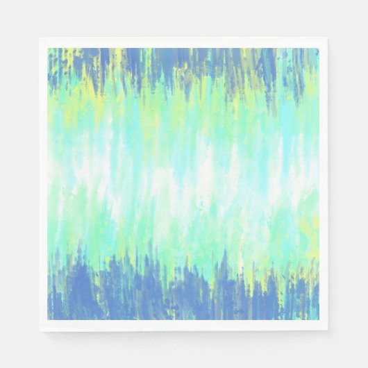 Blue Green White Gefärbte Krawatte Serviette (Vorderseite)