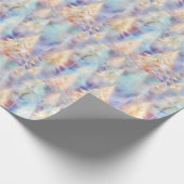 Blue Green White Gold Trees Moderne Weihnachten Geschenkpapier (Ecke)