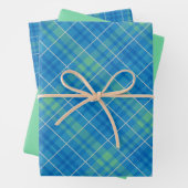 Blue, Green & White Plaid Geschenkpapier Set (Beispiel)