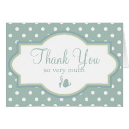 Blue Green & White Polka Dot Vielen Dank Karten