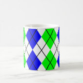 Blue Green White Raute Diamond Design Kaffeetasse (Mittel)
