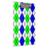 Blue Green White Raute Diamond Design Klemmbrett (Rechts)