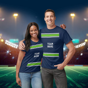 Blue Green White Sports Jersey Teamname Unisex T-Shirt