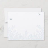 Blue Green Wild Blume Bee Wedding RSVP Dankeskarte (Rückseite)