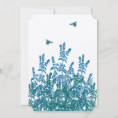 Blue Green Wildblume Bumble Bee Wedding lädt ein Einladung (Rückseite)