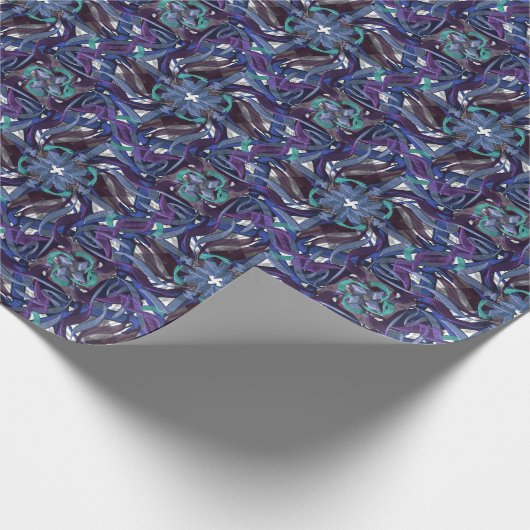 Blue Green Wirbel Geschenkpapier (Ecke)