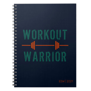 Blue Green Workout Warrior Fitness Journal Notizblock