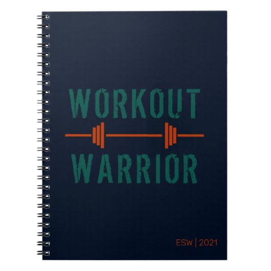 Blue Green Workout Warrior Fitness Journal Notizblock (Vorderseite)