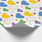 BLUE GREEN YELLOW VALENTINSTAG HERZEN GESCHENKPAPIER (Ecke)