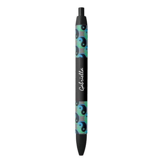 Blue Green Yin Yang Personalisiert Ink Pen Kugelschreiber (Vorderseite Vertikal)