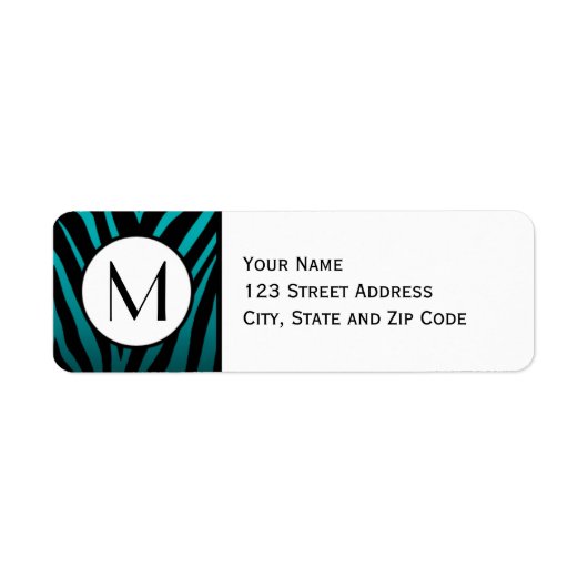 Blue Green Zebra Strip Rücksendeadresse (Vorne)
