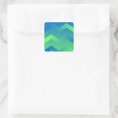 Blue & Green Zickzack Envelope Stickers (Tasche)