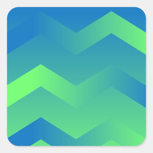 Blue & Green Zickzack Envelope Stickers (Vorderseite)
