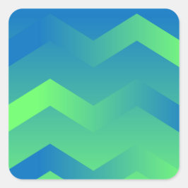 Blue & Green Zickzack Envelope Stickers