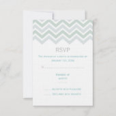 Blue & Green Zickzack Wedding RSVP Card (Vorderseite)
