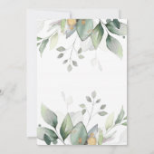 Blue Greenery Balloon Baby Shower Einladung (Rückseite)