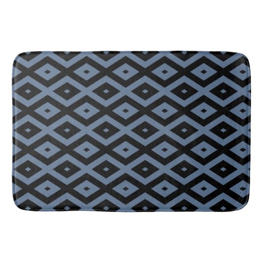 Blue grey and black diamond pattern badematte (Vorderseite)