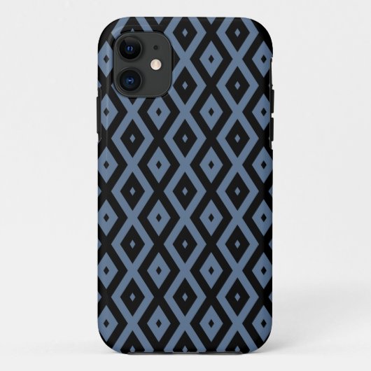 Blue grey and black diamond pattern Case-Mate iPhone hülle (Rückseite)