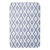 Blue grey and white diamond pattern badematte (Vorderseite Vertikal)