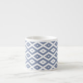 Blue grey and white diamond pattern espressotasse (Vorderseite)