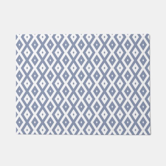 Blue grey and white diamond pattern fußmatte (Vorderseite)