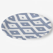 Blue grey and white diamond pattern pappteller (Schrägansicht)
