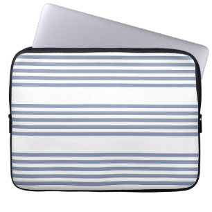 Blue-grey and white five stripe pattern laptopschutzhülle
