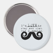 Blue Grey Black Funny Humor I Mustache Magnet (Vorderseite/Rückseite)