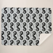 Blue Grey Black Funny Humor I Mustache Sherpadecke (Vorderseite (Horizontal))
