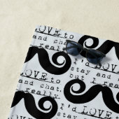 Blue Grey Black Funny Humor I Mustache Strandtuch (Beispiel)