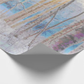 Blue Grey Blue Jay Bird Forest Trees Art Geschenkpapier (Ecke)