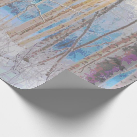 Blue Grey Blue Jay Bird Forest Trees Art Geschenkpapier (Ecke)