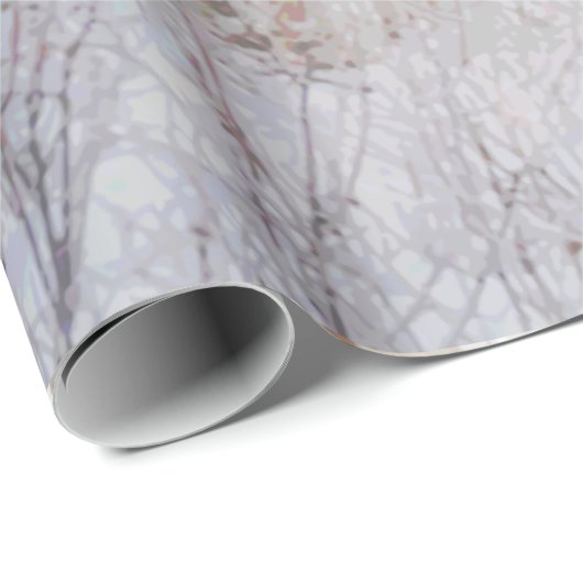 Blue Grey Blue Jay Bird Forest Trees Art Geschenkpapier (Rolleneckpunkt)