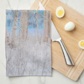 Blue Grey Blue Jay Bird Forest Trees Art Geschirrtuch (Viertel Falte)