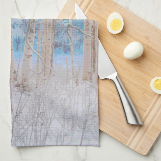 Blue Grey Blue Jay Bird Forest Trees Art Geschirrtuch (Viertel Falte)