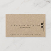 Blue Grey Brush Schlaganfall Kraft Papier Business Visitenkarte (Rückseite)