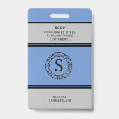 Blue & Grey Conference Abzeichen mit Logo Ausweis (Rückseite)