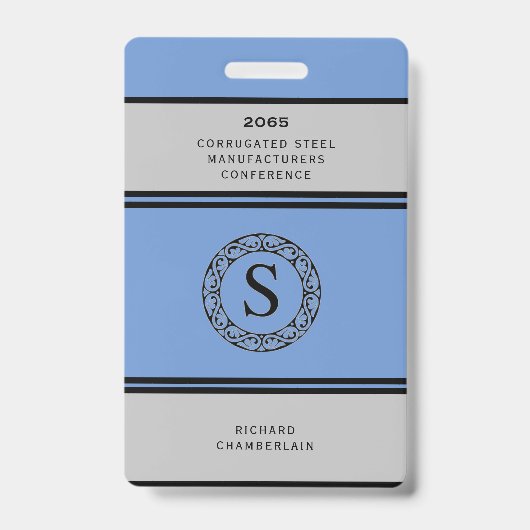 Blue & Grey Conference Abzeichen mit Logo Ausweis (Vorderseite)