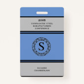 Blue & Grey Conference Abzeichen mit Logo Ausweis (Rückseite)