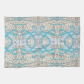 Blue Grey Curly Decorative Graffiti Wall Pattern Küchentuch (Horizontal)