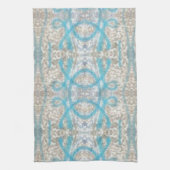 Blue Grey Curly Decorative Graffiti Wall Pattern Küchentuch (Vertikal)